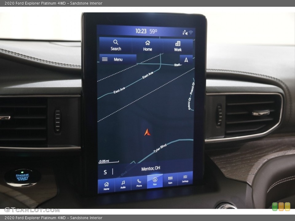 Sandstone Interior Navigation for the 2020 Ford Explorer Platinum 4WD #146077533