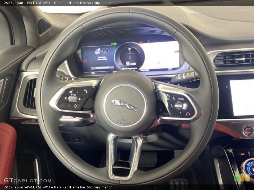 Mars Red/Flame Red Stitching Interior Steering Wheel for the 2023 Jaguar I-PACE HSE AWD #146080947