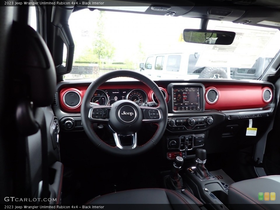 Black Interior Dashboard for the 2023 Jeep Wrangler Unlimited Rubicon 4x4 #146086368