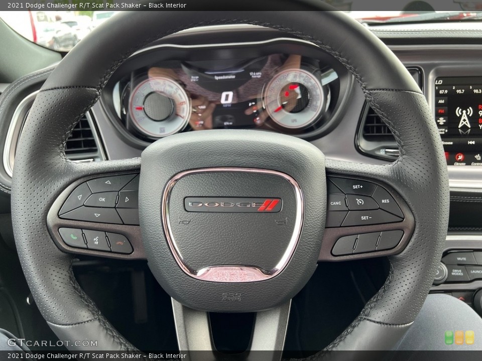 Black Interior Steering Wheel for the 2021 Dodge Challenger R/T Scat Pack Shaker #146088083