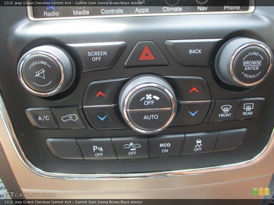 Summit Dark Sienna Brown/Black Interior Controls for the 2015 Jeep Grand Cherokee Summit 4x4 #146091017
