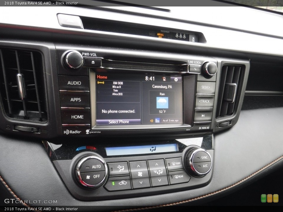 Black Interior Controls for the 2018 Toyota RAV4 SE AWD #146095203