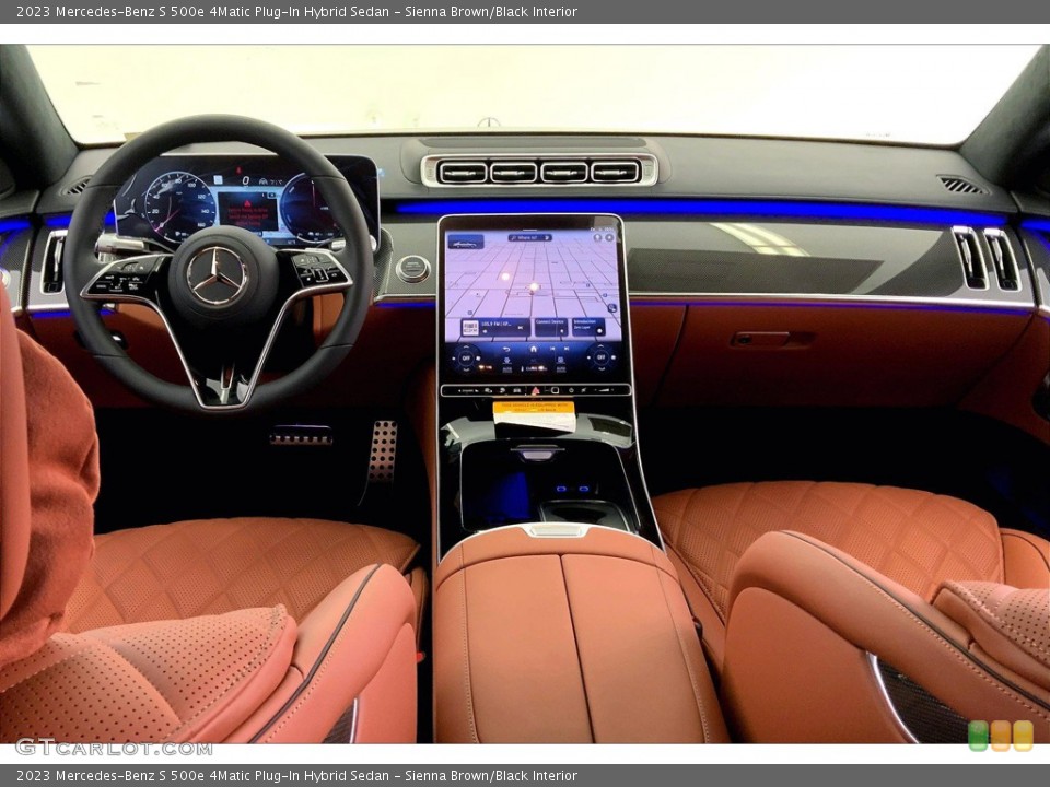 Sienna Brown/Black Interior Dashboard for the 2023 Mercedes-Benz S 500e 4Matic Plug-In Hybrid Sedan #146098159