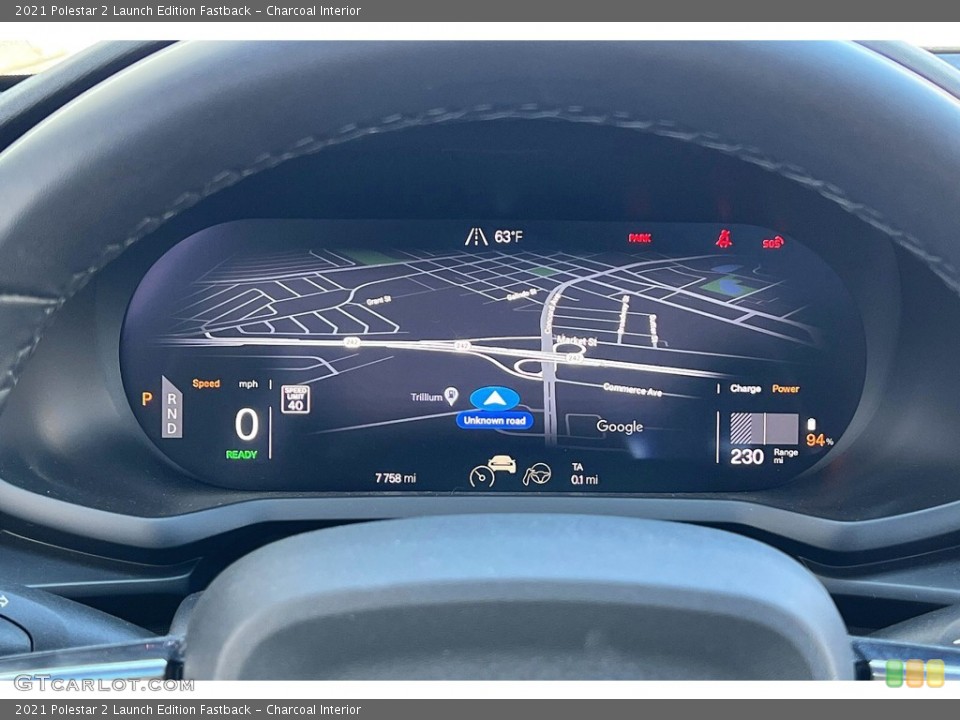 Charcoal Interior Navigation for the 2021 Polestar 2 Launch Edition Fastback #146098630