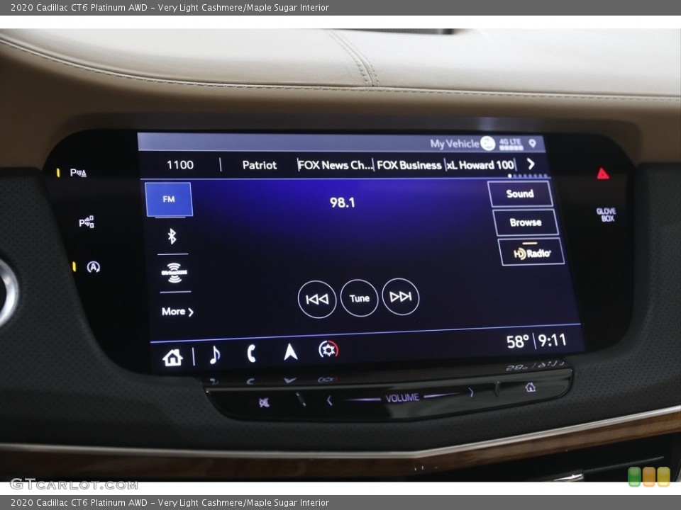 Very Light Cashmere/Maple Sugar Interior Controls for the 2020 Cadillac CT6 Platinum AWD #146100473