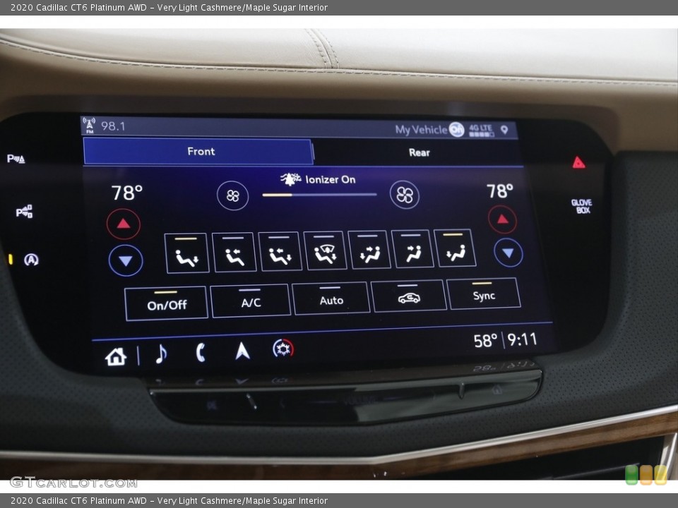Very Light Cashmere/Maple Sugar Interior Controls for the 2020 Cadillac CT6 Platinum AWD #146100529
