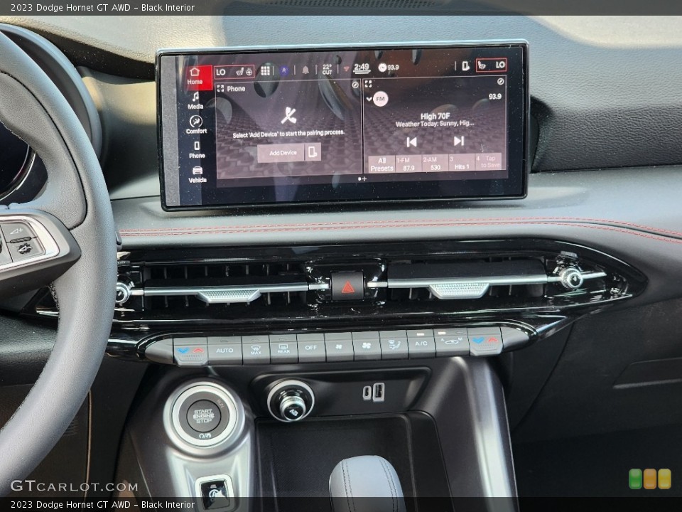 Black Interior Controls for the 2023 Dodge Hornet GT AWD #146103838