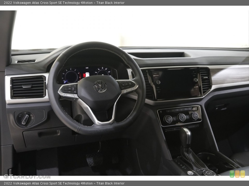 Titan Black Interior Dashboard for the 2022 Volkswagen Atlas Cross Sport SE Technology 4Motion #146109327