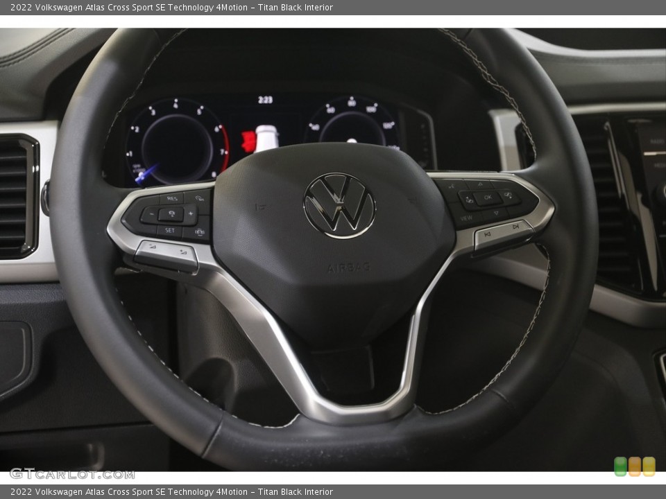 Titan Black Interior Steering Wheel for the 2022 Volkswagen Atlas Cross Sport SE Technology 4Motion #146109348
