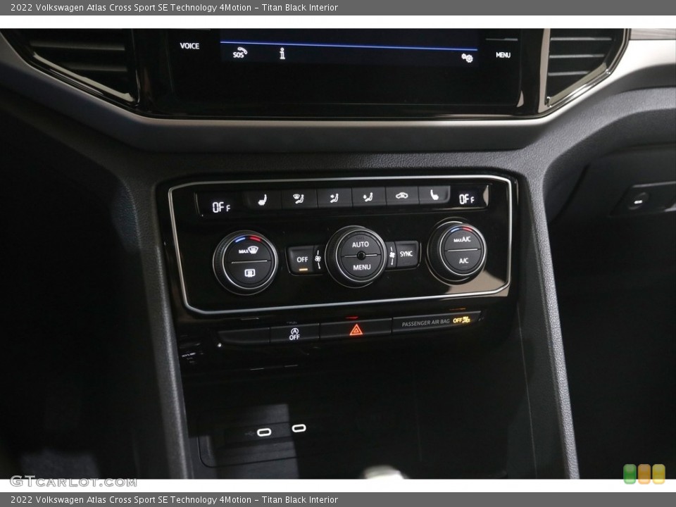 Titan Black Interior Controls for the 2022 Volkswagen Atlas Cross Sport SE Technology 4Motion #146109447