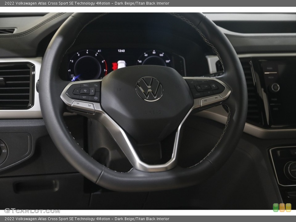 Dark Beige/Titan Black Interior Steering Wheel for the 2022 Volkswagen Atlas Cross Sport SE Technology 4Motion #146109783