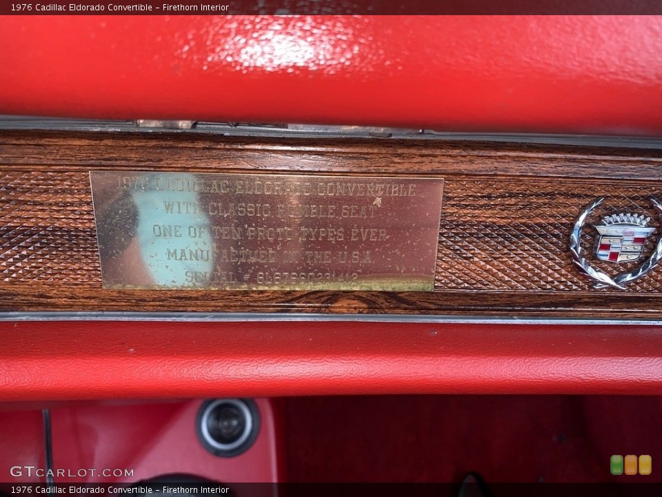 Firethorn Interior Dashboard for the 1976 Cadillac Eldorado Convertible #146113425