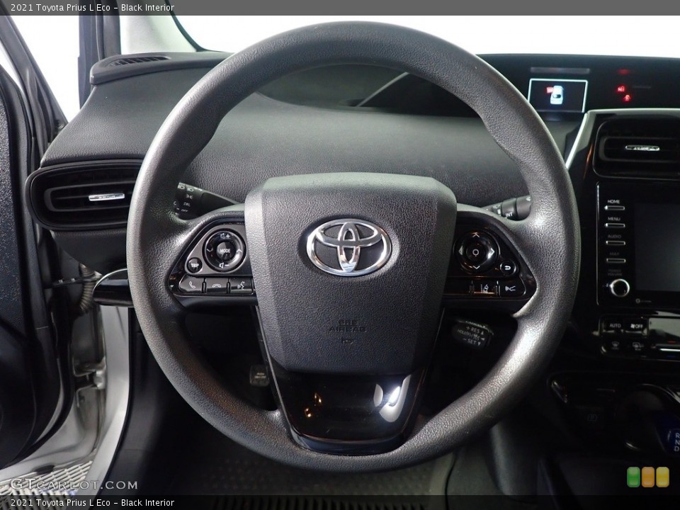 Black Interior Steering Wheel for the 2021 Toyota Prius L Eco #146117354