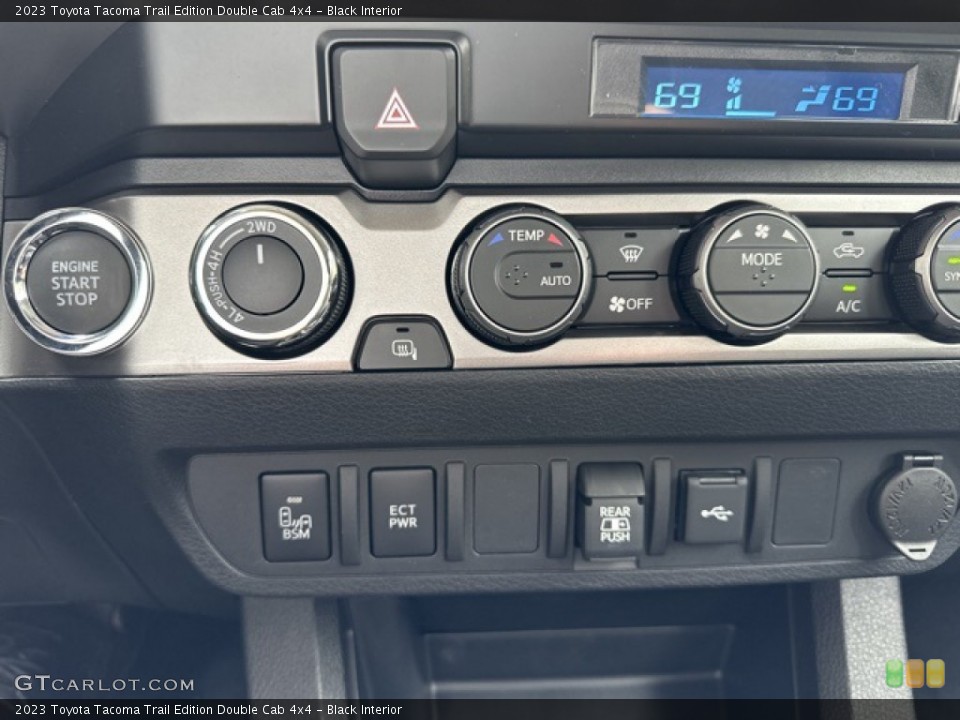 Black Interior Controls for the 2023 Toyota Tacoma Trail Edition Double Cab 4x4 #146119203