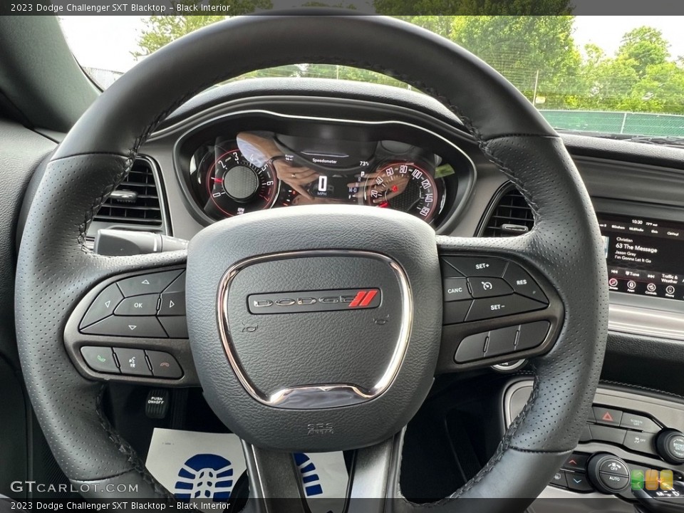 Black Interior Steering Wheel for the 2023 Dodge Challenger SXT Blacktop #146120370