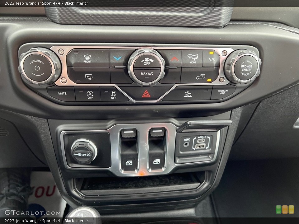 Black Interior Controls for the 2023 Jeep Wrangler Sport 4x4 #146120742