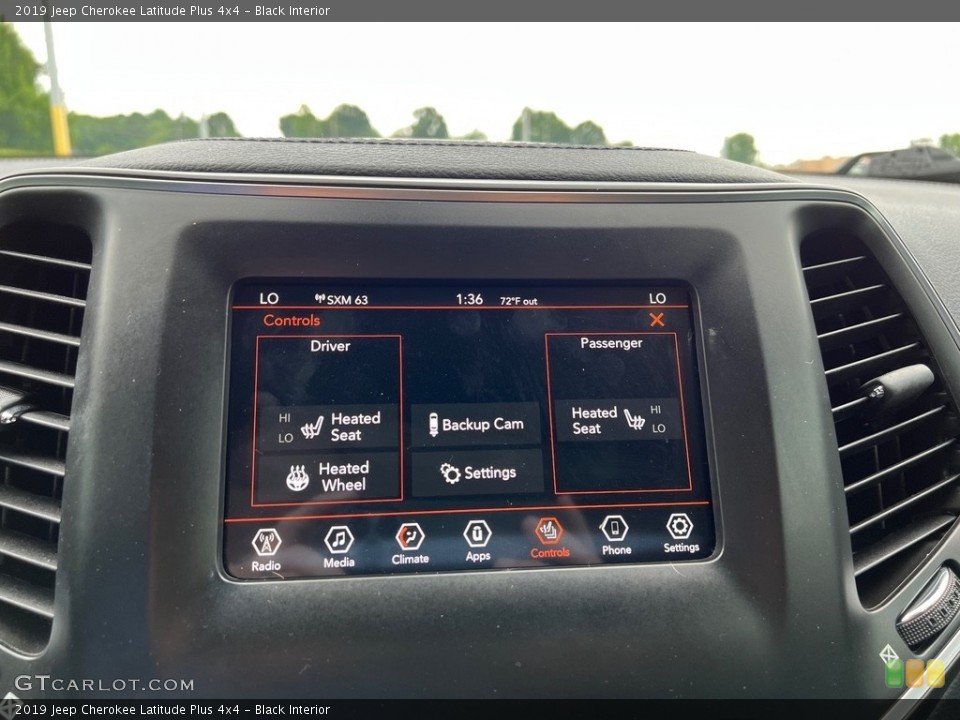 Black Interior Controls for the 2019 Jeep Cherokee Latitude Plus 4x4 #146122997