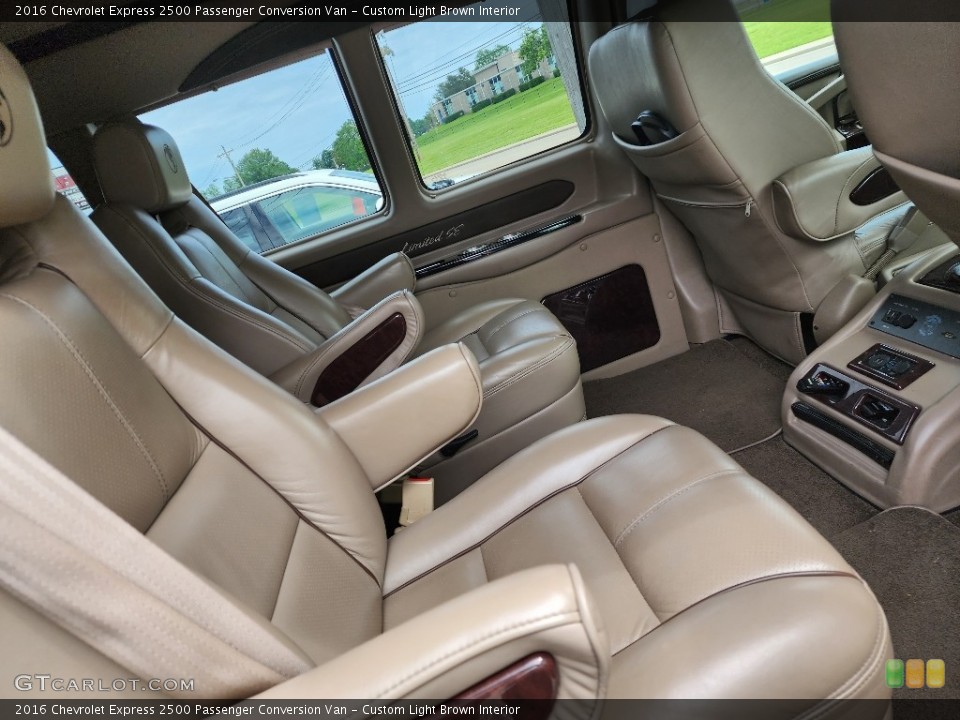 Custom Light Brown Interior Rear Seat for the 2016 Chevrolet Express 2500 Passenger Conversion Van #146124136