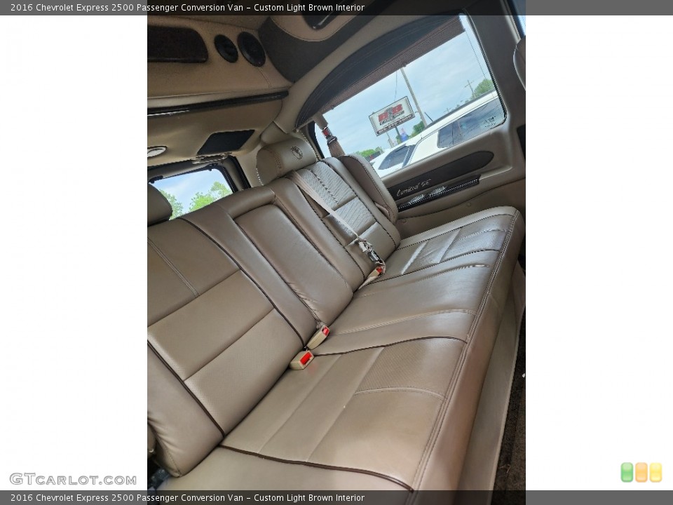 Custom Light Brown Interior Rear Seat for the 2016 Chevrolet Express 2500 Passenger Conversion Van #146124227