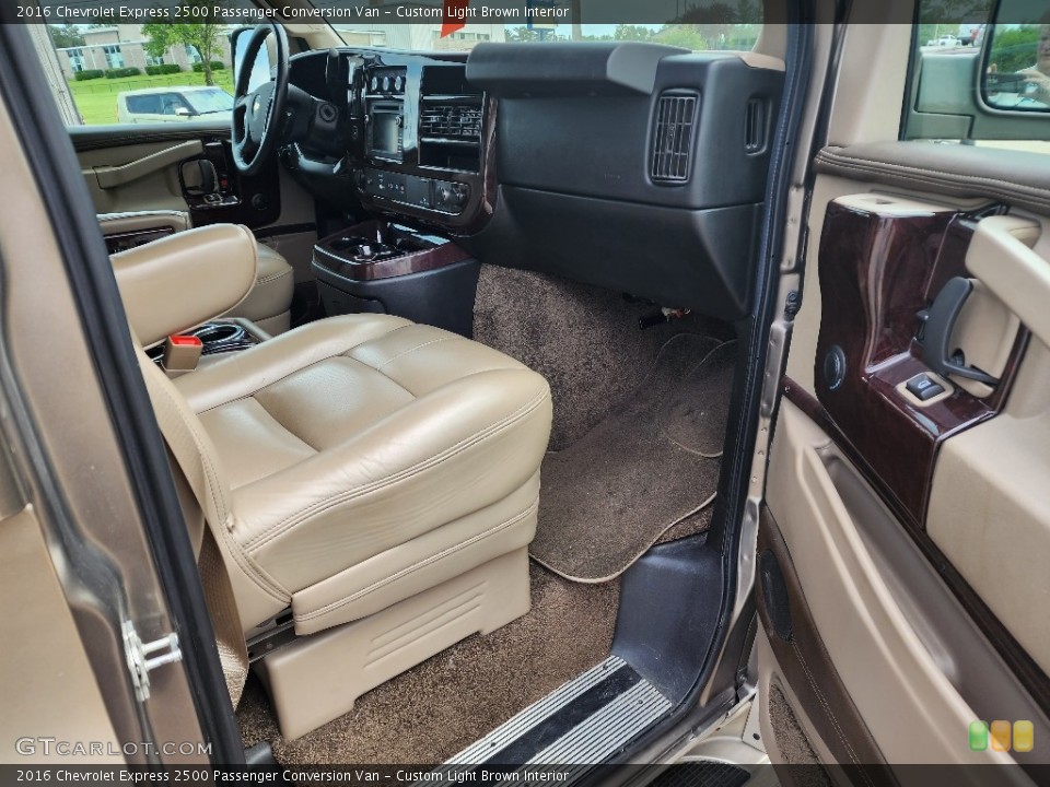 Custom Light Brown Interior Front Seat for the 2016 Chevrolet Express 2500 Passenger Conversion Van #146124302