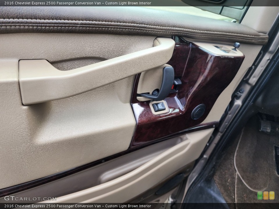 Custom Light Brown Interior Door Panel for the 2016 Chevrolet Express 2500 Passenger Conversion Van #146124326
