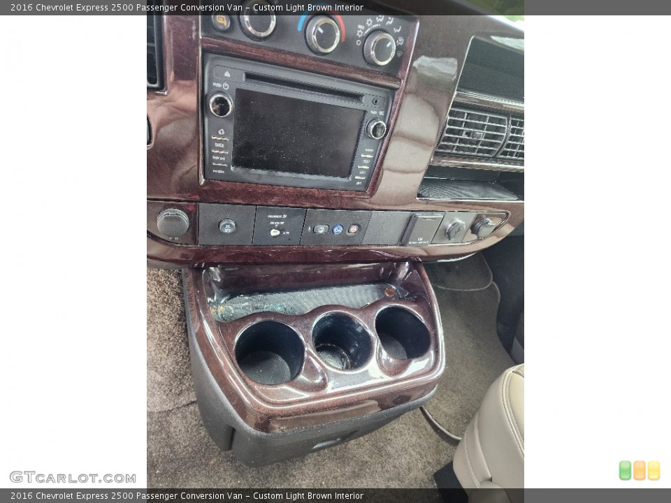 Custom Light Brown Interior Controls for the 2016 Chevrolet Express 2500 Passenger Conversion Van #146124403