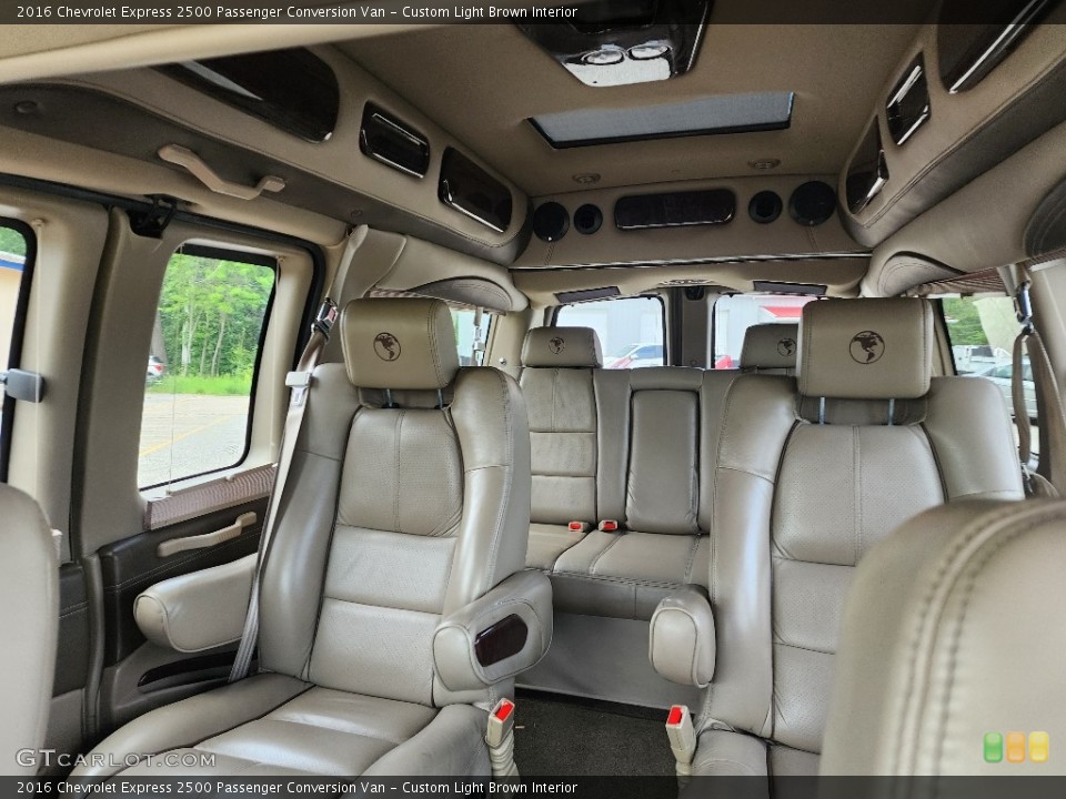 Custom Light Brown Interior Rear Seat for the 2016 Chevrolet Express 2500 Passenger Conversion Van #146124521