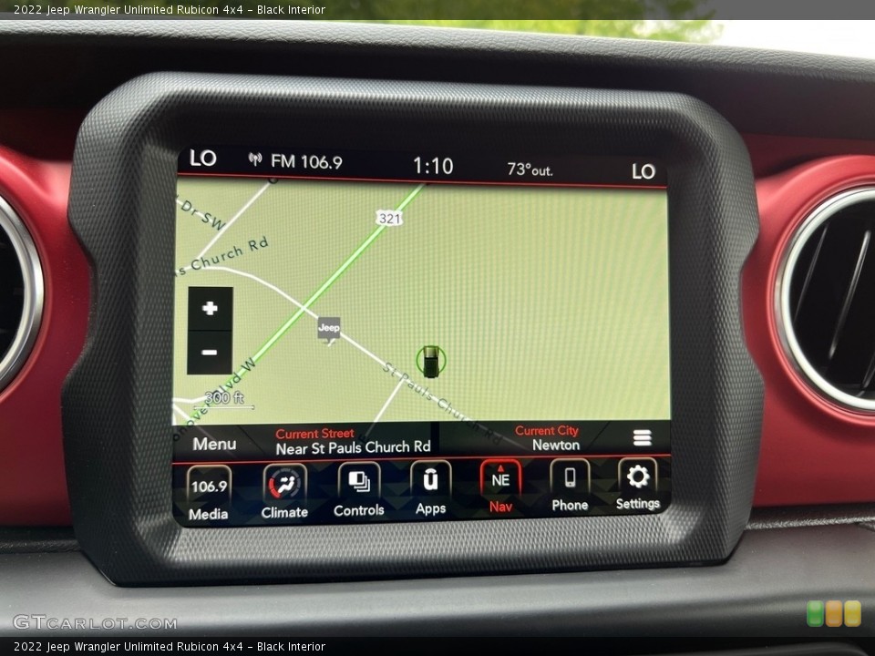 Black Interior Navigation for the 2022 Jeep Wrangler Unlimited Rubicon 4x4 #146124550
