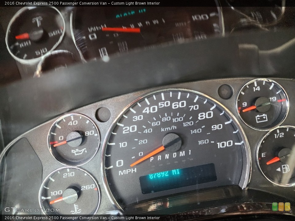 Custom Light Brown Interior Gauges for the 2016 Chevrolet Express 2500 Passenger Conversion Van #146124668