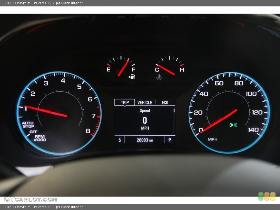 Jet Black Interior Gauges for the 2020 Chevrolet Traverse LS #146125082