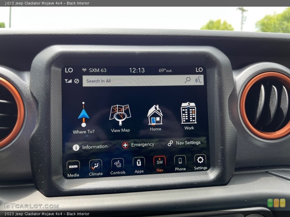 Black Interior Controls for the 2023 Jeep Gladiator Mojave 4x4 #146125256