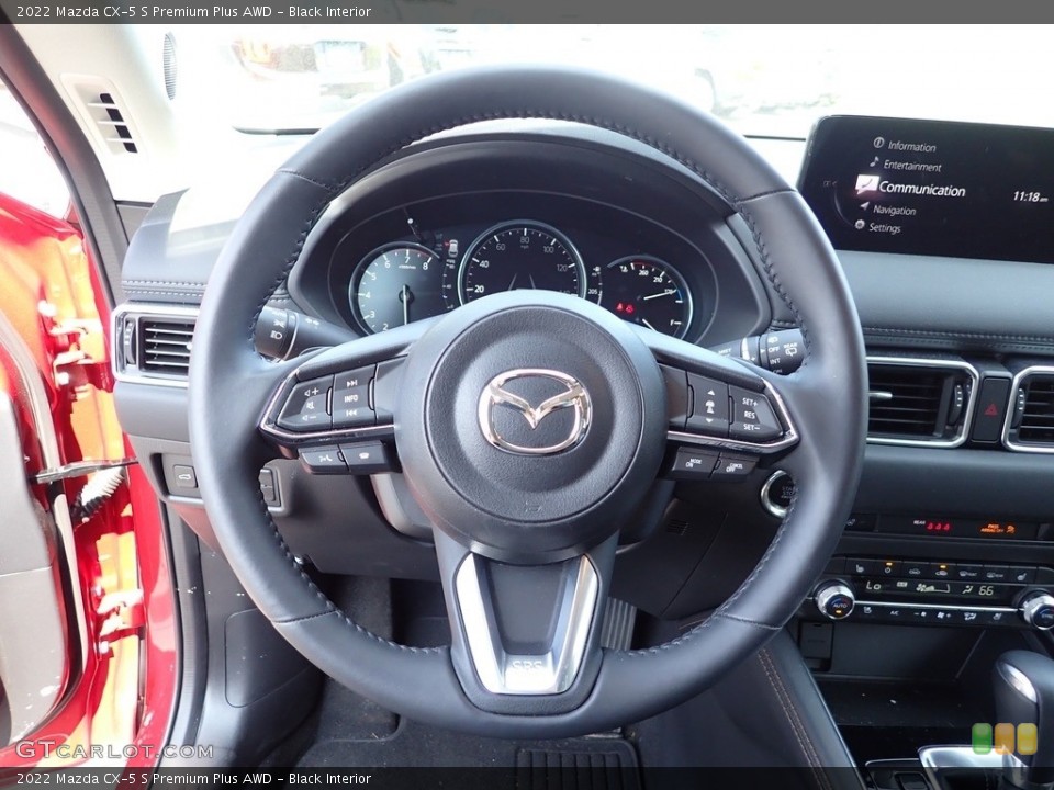 Black Interior Steering Wheel for the 2022 Mazda CX-5 S Premium Plus AWD #146125472