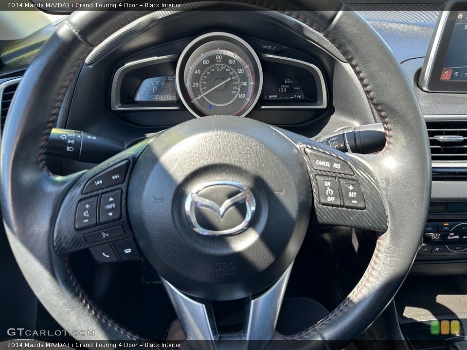 Black Interior Steering Wheel for the 2014 Mazda MAZDA3 i Grand Touring 4 Door #146129135