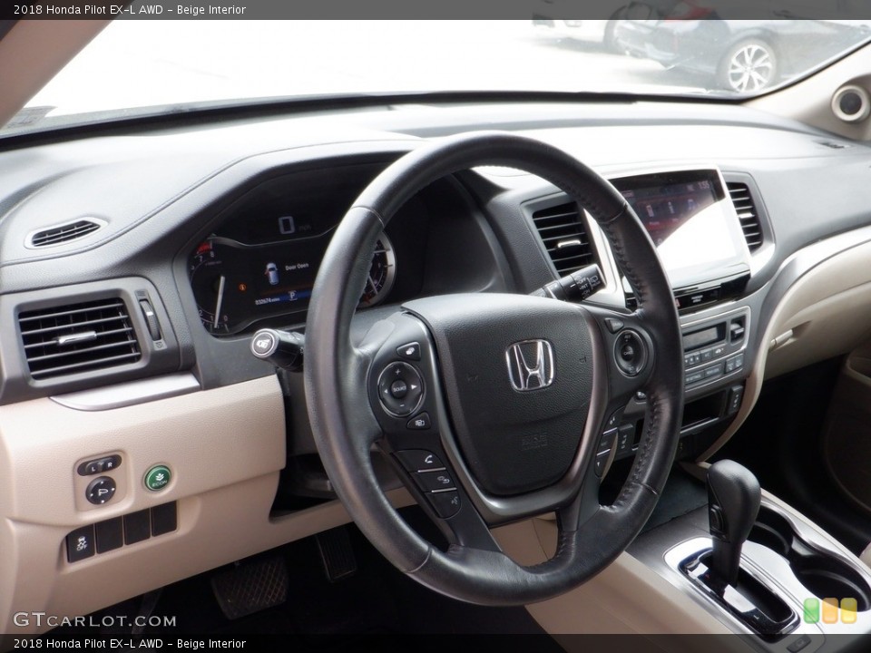 Beige Interior Steering Wheel for the 2018 Honda Pilot EX-L AWD #146129706