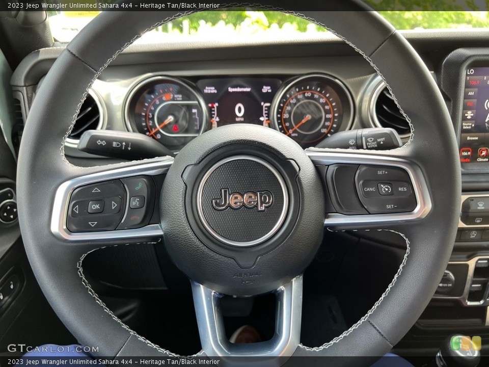 Heritage Tan/Black Interior Steering Wheel for the 2023 Jeep Wrangler Unlimited Sahara 4x4 #146129964