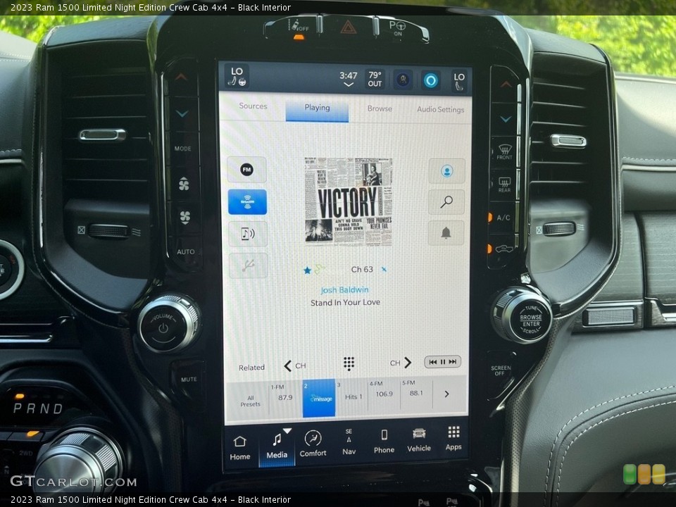 Black Interior Navigation for the 2023 Ram 1500 Limited Night Edition Crew Cab 4x4 #146130967