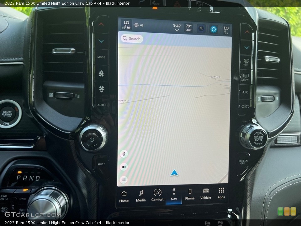 Black Interior Navigation for the 2023 Ram 1500 Limited Night Edition Crew Cab 4x4 #146130988