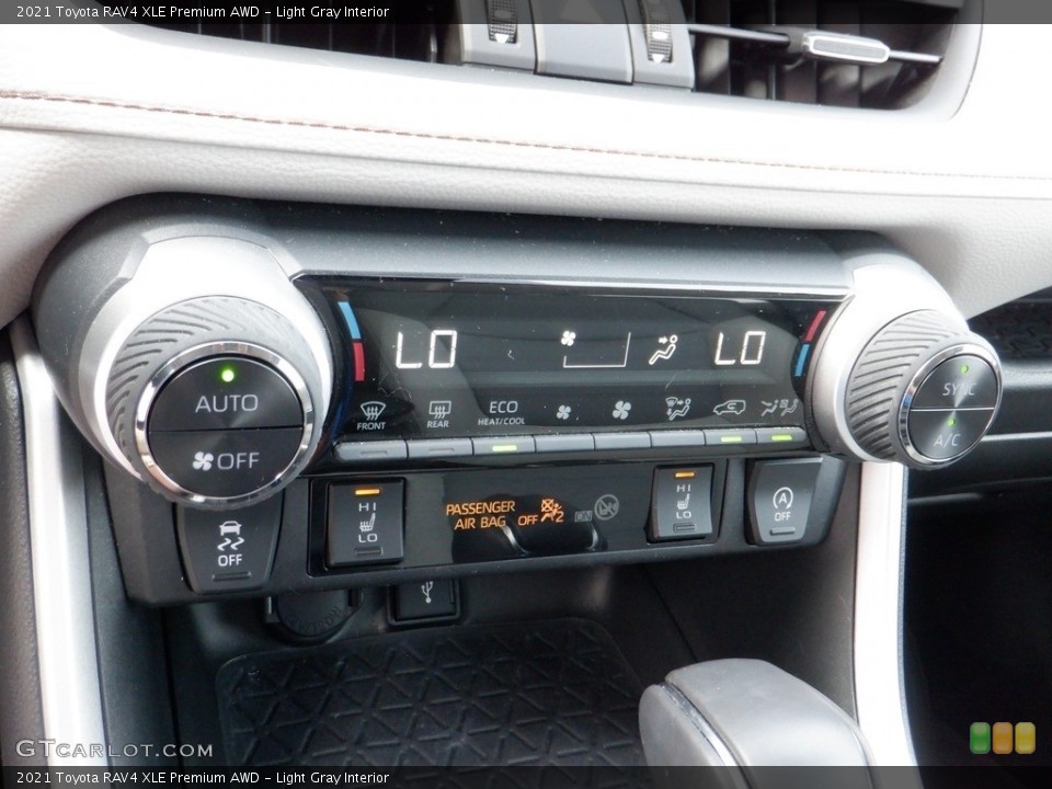 Light Gray Interior Controls for the 2021 Toyota RAV4 XLE Premium AWD #146133892