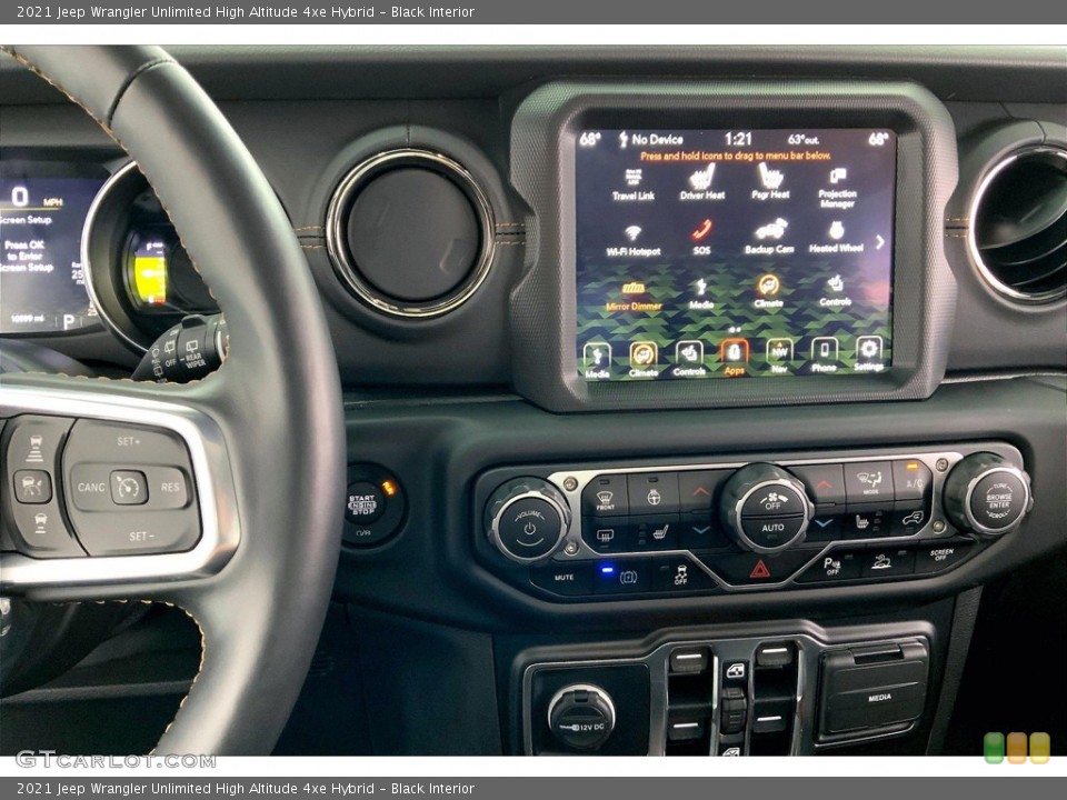 Black Interior Controls for the 2021 Jeep Wrangler Unlimited High Altitude 4xe Hybrid #146142537