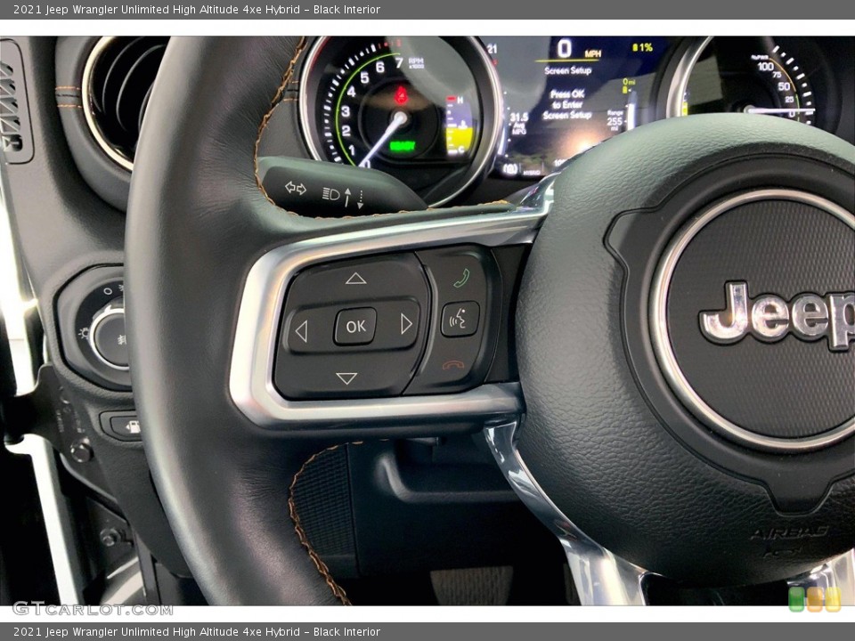 Black Interior Steering Wheel for the 2021 Jeep Wrangler Unlimited High Altitude 4xe Hybrid #146142939