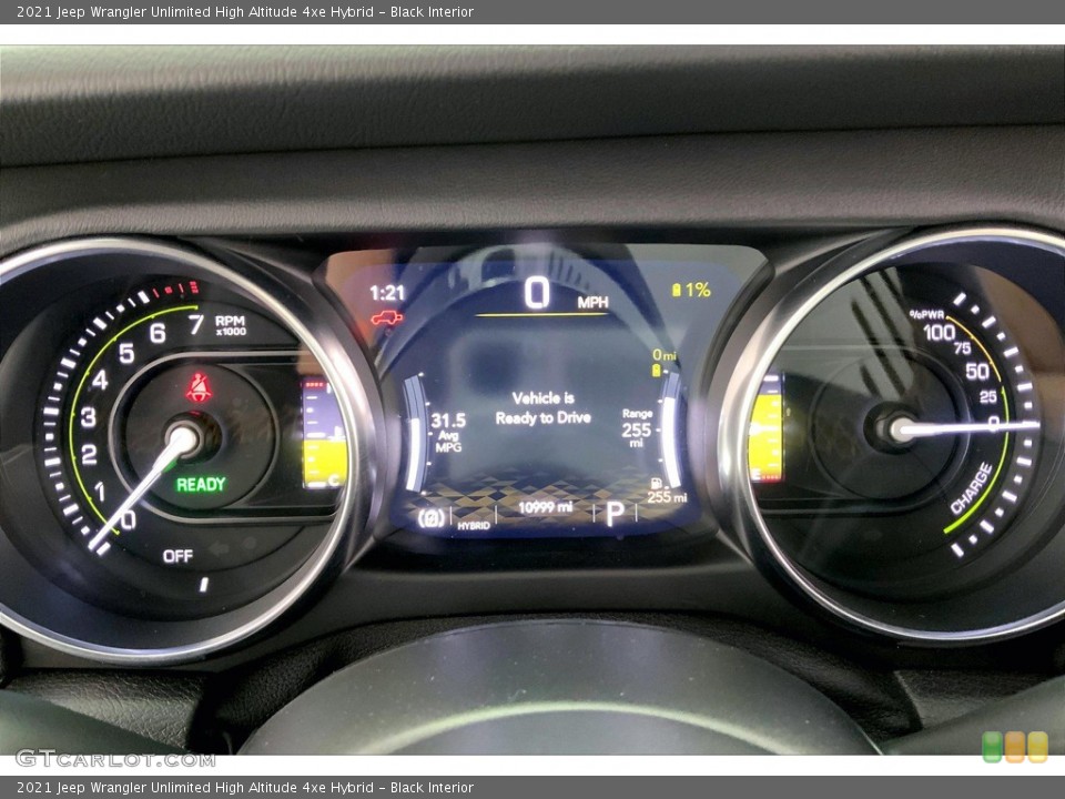 Black Interior Gauges for the 2021 Jeep Wrangler Unlimited High Altitude 4xe Hybrid #146142984