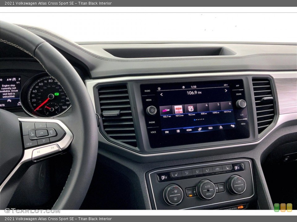 Titan Black Interior Controls for the 2021 Volkswagen Atlas Cross Sport SE #146146793