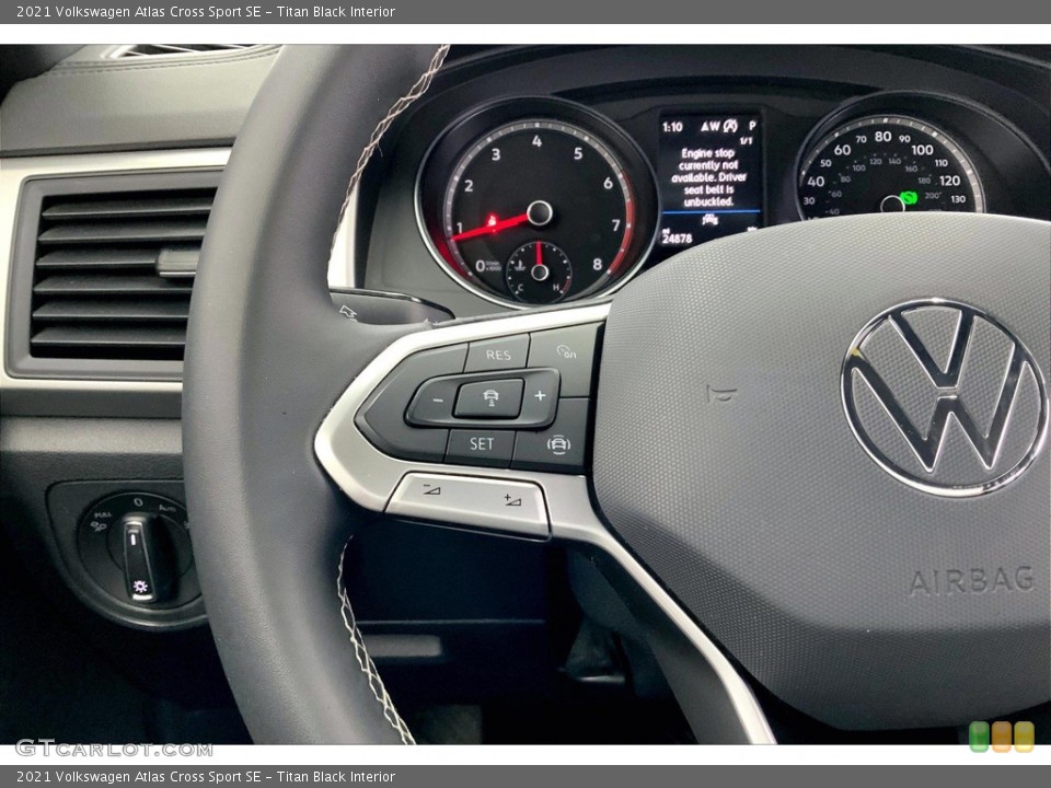 Titan Black Interior Steering Wheel for the 2021 Volkswagen Atlas Cross Sport SE #146147193