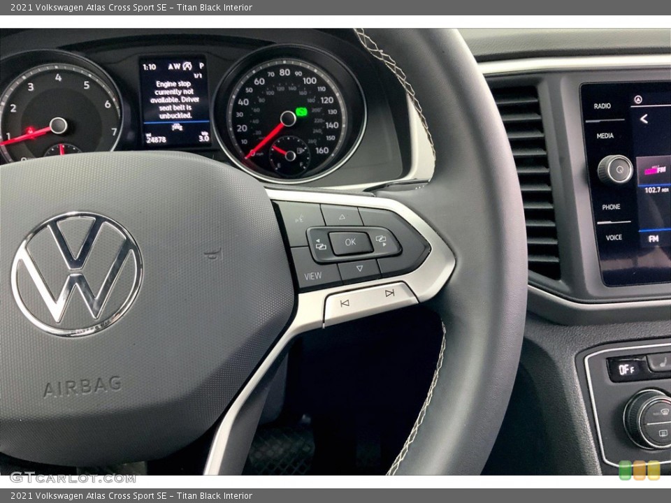 Titan Black Interior Steering Wheel for the 2021 Volkswagen Atlas Cross Sport SE #146147215