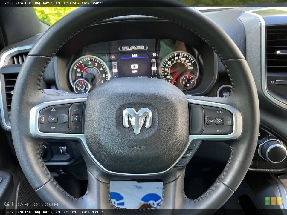 Black Interior Steering Wheel for the 2022 Ram 1500 Big Horn Quad Cab 4x4 #146151612