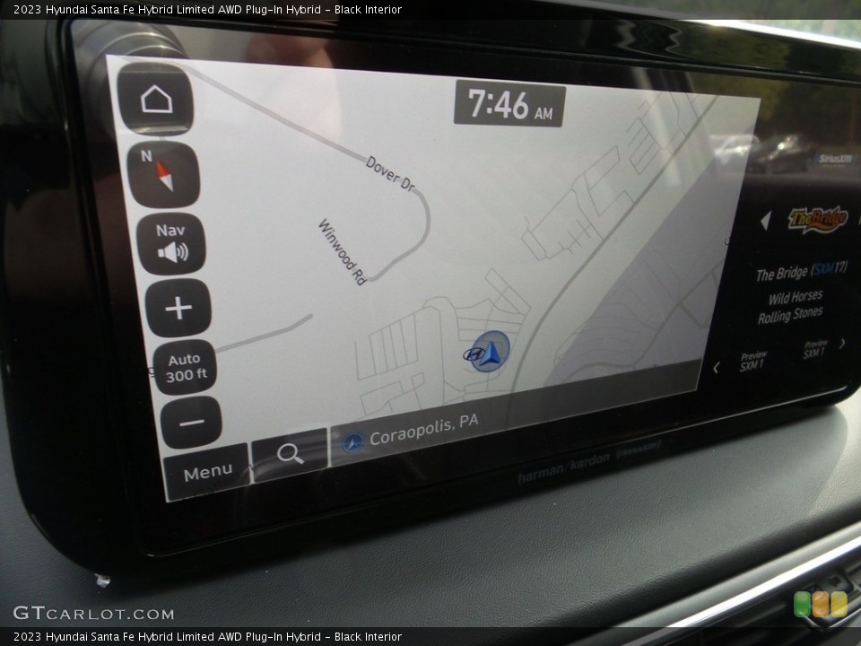 Black Interior Navigation for the 2023 Hyundai Santa Fe Hybrid Limited AWD Plug-In Hybrid #146152095