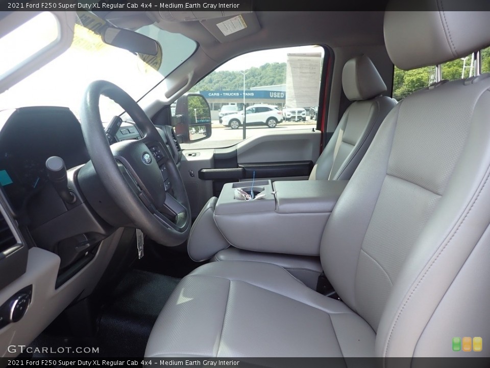 Medium Earth Gray Interior Front Seat for the 2021 Ford F250 Super Duty XL Regular Cab 4x4 #146152728
