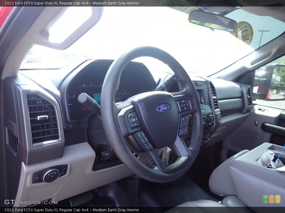 Medium Earth Gray Interior Dashboard for the 2021 Ford F250 Super Duty XL Regular Cab 4x4 #146152824