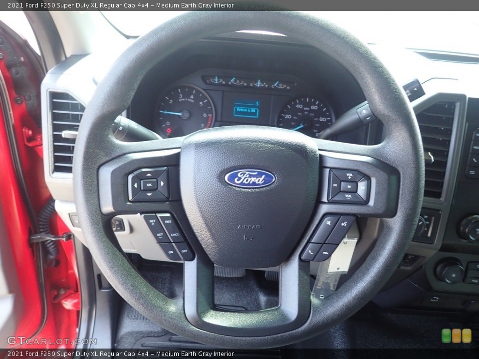 Medium Earth Gray Interior Steering Wheel for the 2021 Ford F250 Super Duty XL Regular Cab 4x4 #146152953
