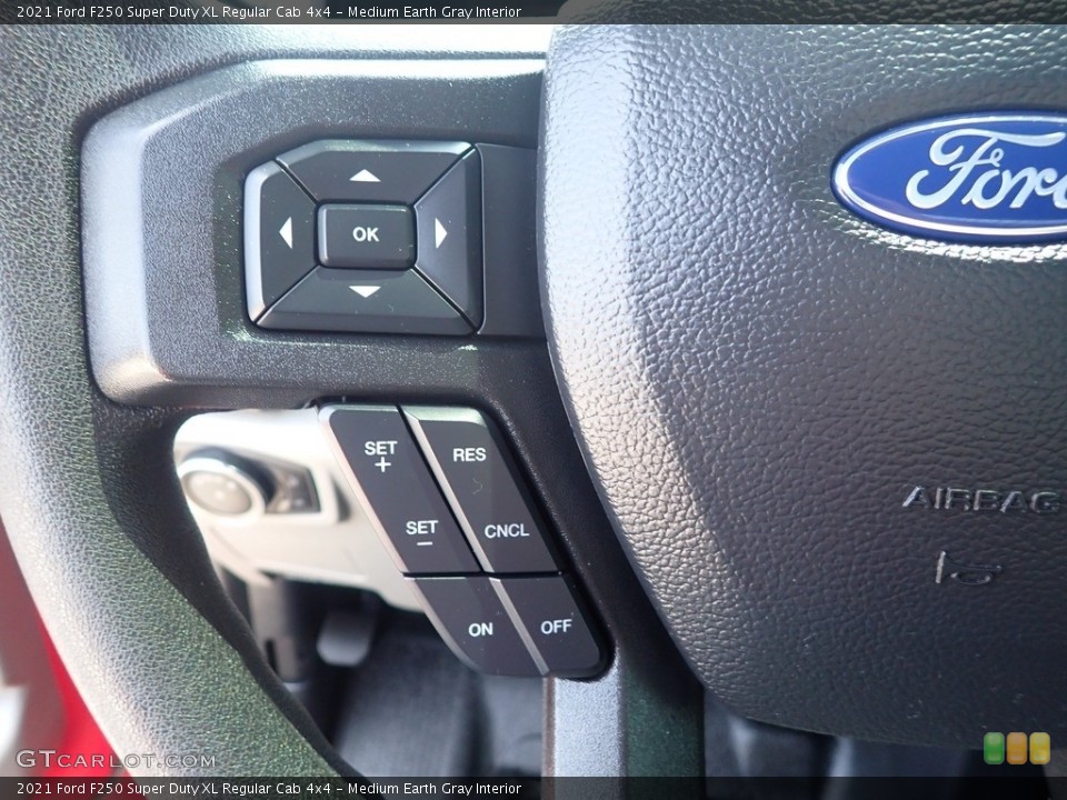 Medium Earth Gray Interior Steering Wheel for the 2021 Ford F250 Super Duty XL Regular Cab 4x4 #146152977